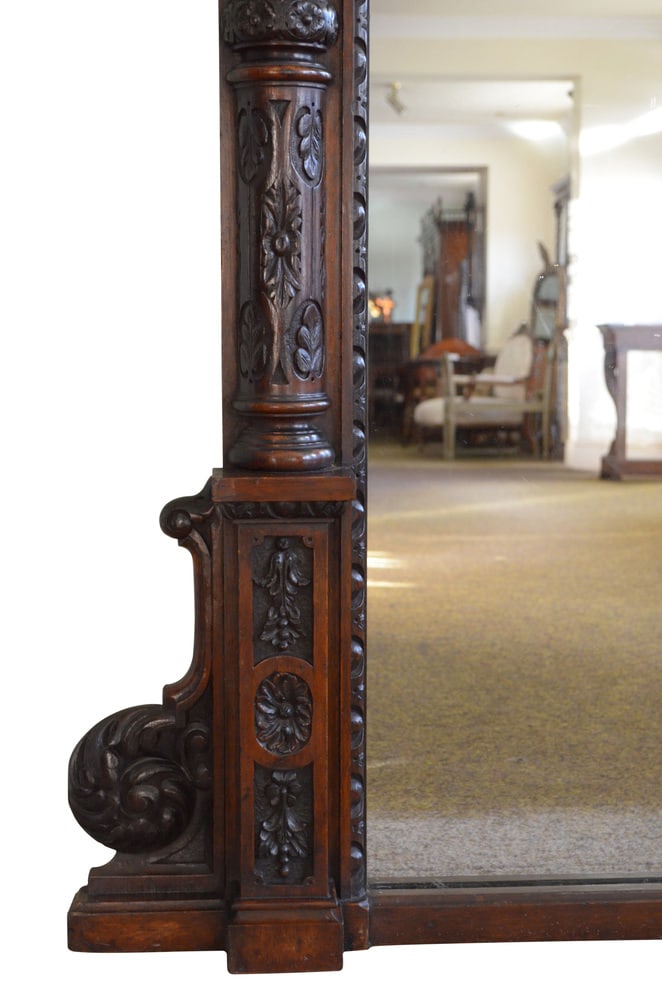 Large Oak Overmantle Mirror, 1880s - 6