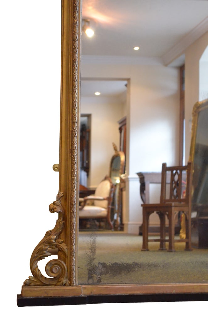 Large Victorian Giltwood Overmantle Mirror, 1850s - 10