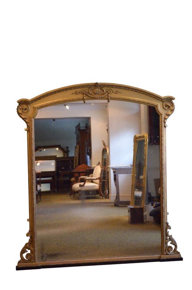 Large Victorian Giltwood Overmantle Mirror, 1850s - 4