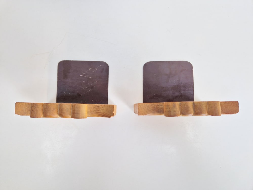 Vintage Wood Bird Handmade Bookends, Set of 2 - 12