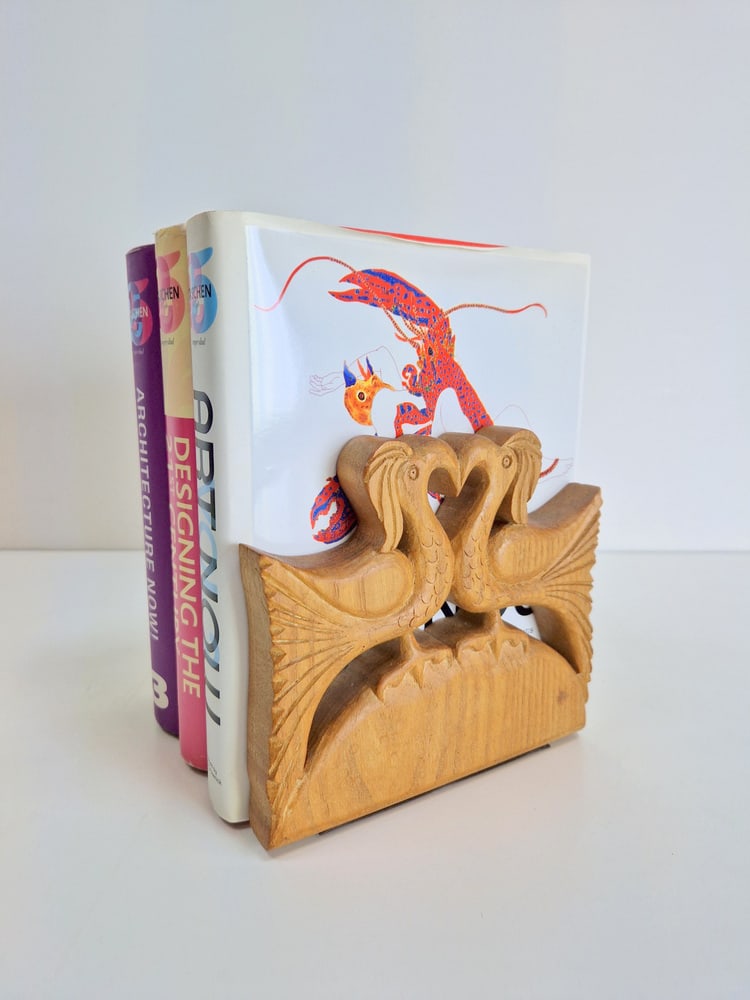 Vintage Wood Bird Handmade Bookends, Set of 2 - 2