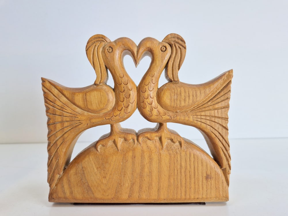 Vintage Wood Bird Handmade Bookends, Set of 2 - 3