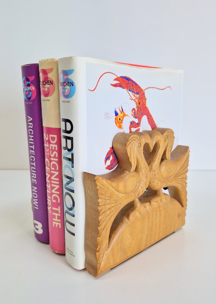 Vintage Wood Bird Handmade Bookends, Set of 2 - 4