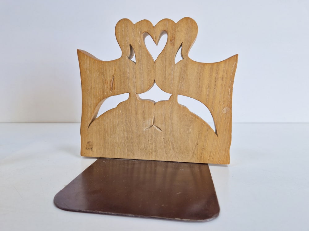 Vintage Wood Bird Handmade Bookends, Set of 2 - 9