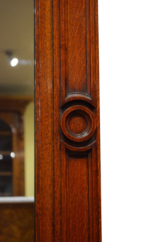 Large Victorian Oak Wall Mirror - 5