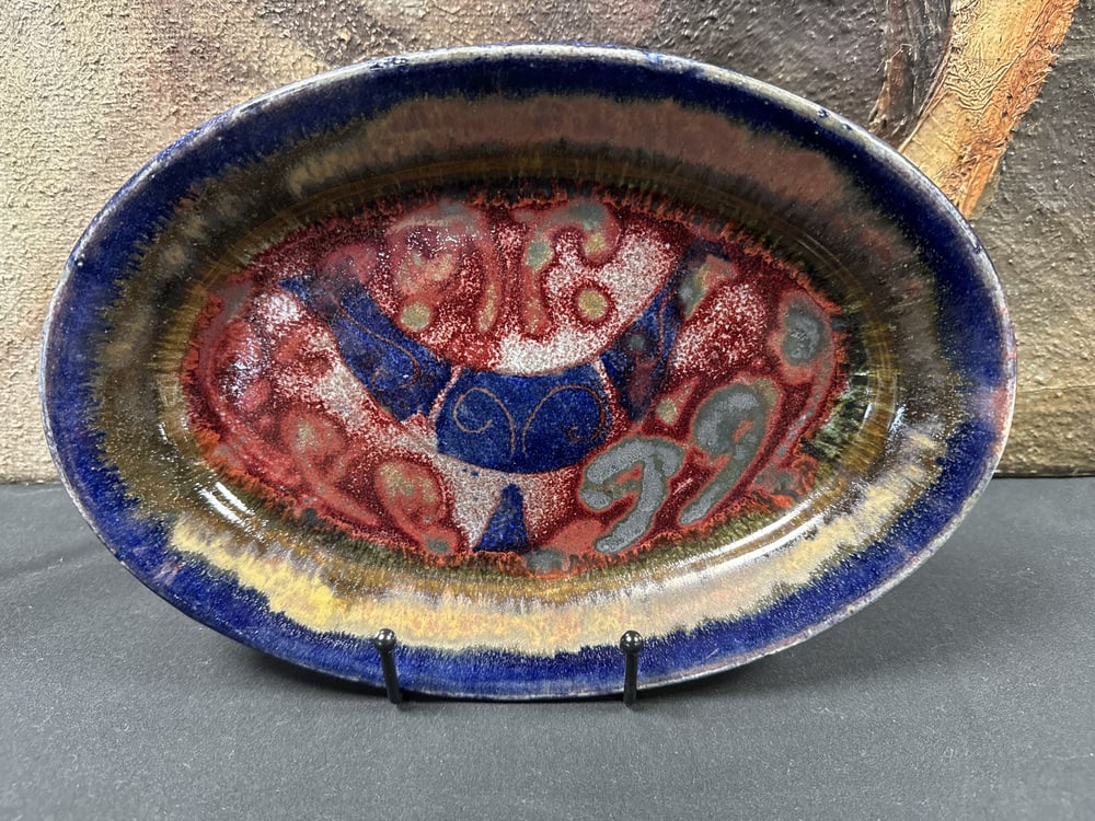 Vintage Rooster Dish in Enameled Stoneware, 1960s - 15