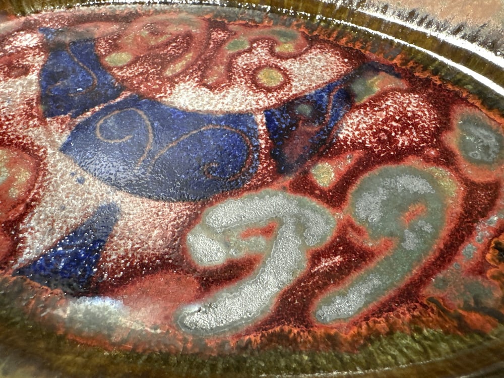 Vintage Rooster Dish in Enameled Stoneware, 1960s - 16