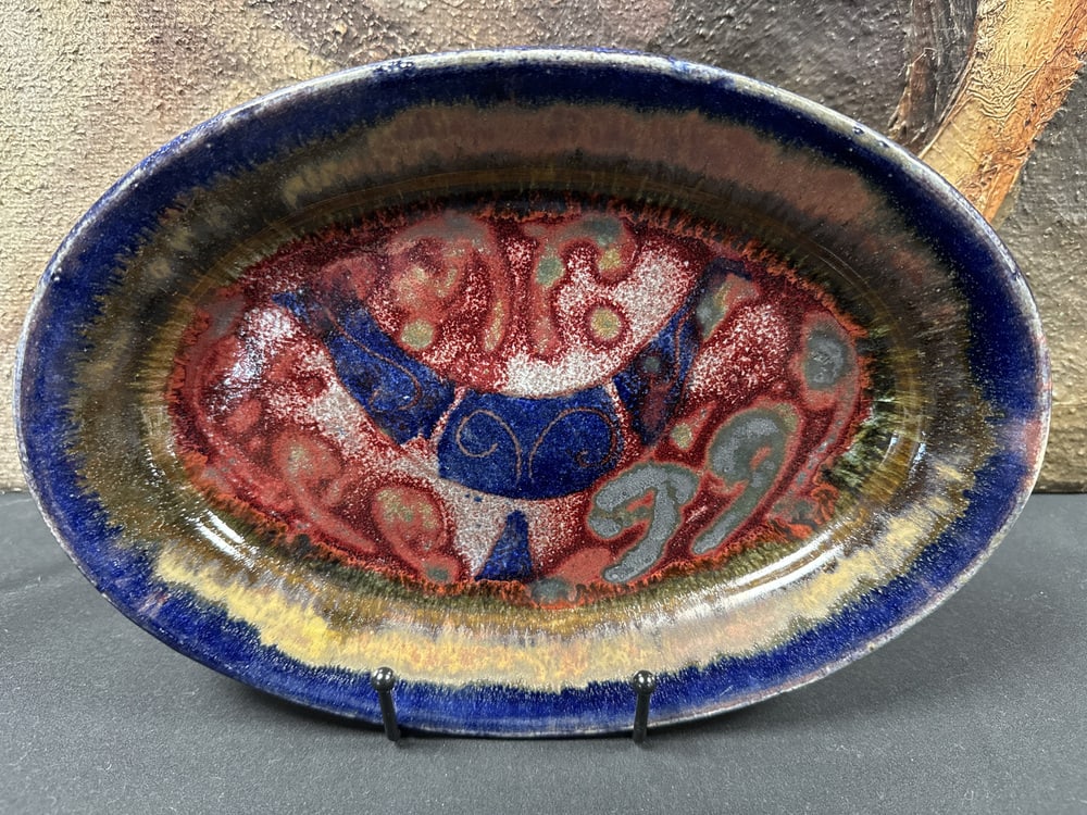 Vintage Rooster Dish in Enameled Stoneware, 1960s - 19