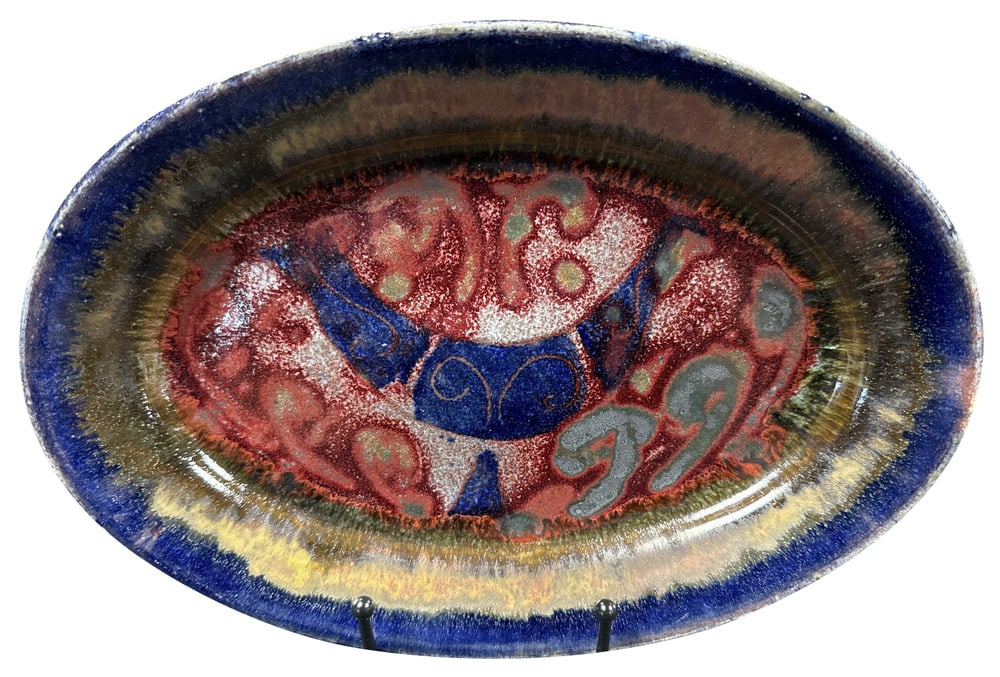 Vintage Rooster Dish in Enameled Stoneware, 1960s - 3