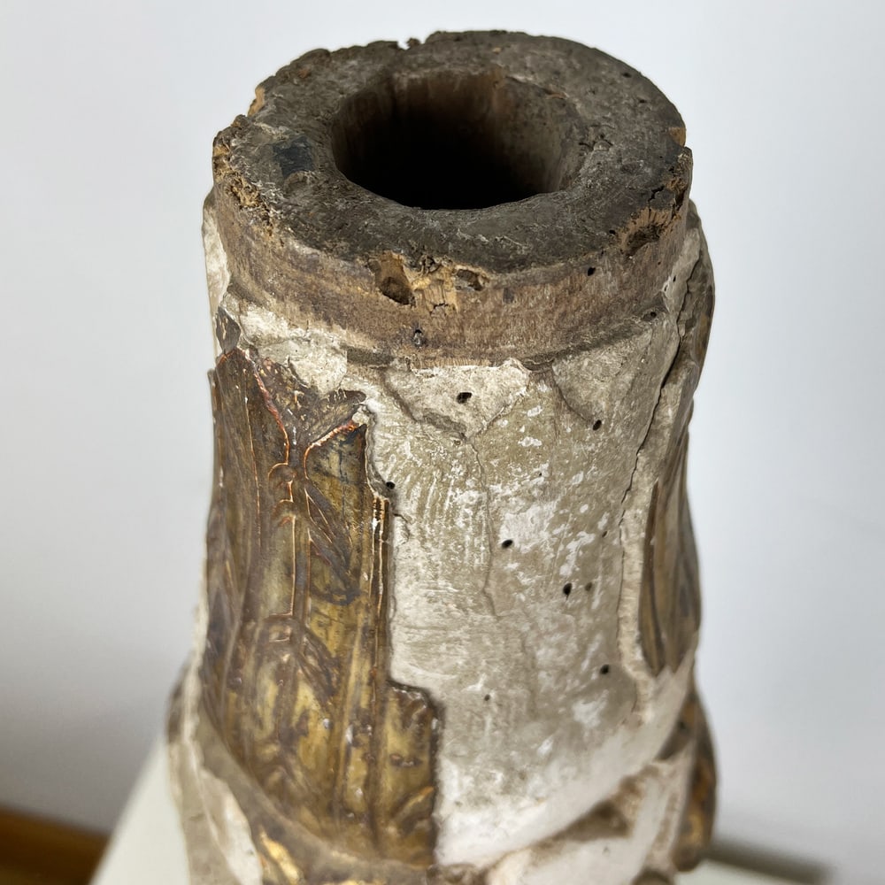 Large Salvaged Gilt Wood Fragment, 1700s - 18