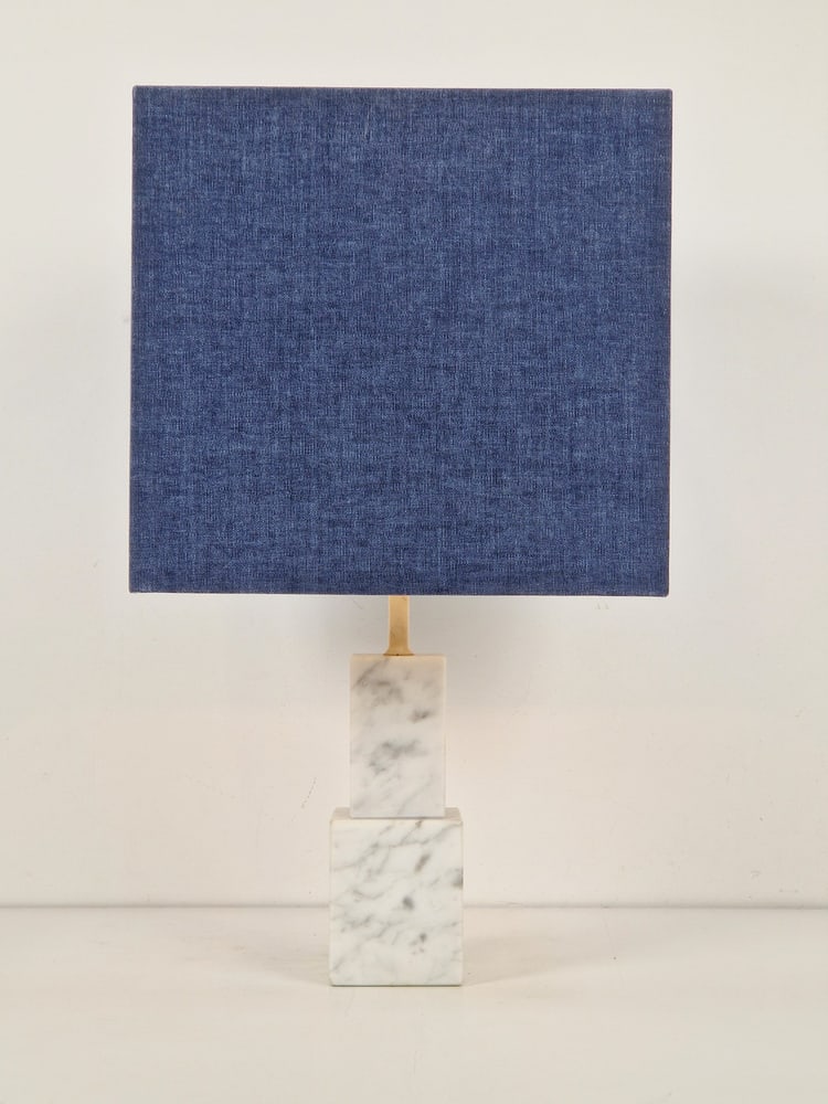Vintage Carrara Marble Table Lamp, 1960s - 6