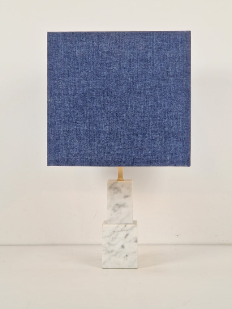 Vintage Carrara Marble Table Lamp, 1960s - 7