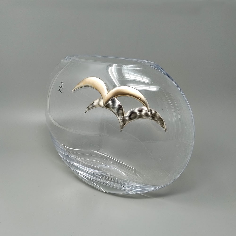 Vase in Crystal and Silver by Camilletti, 1970s - 12