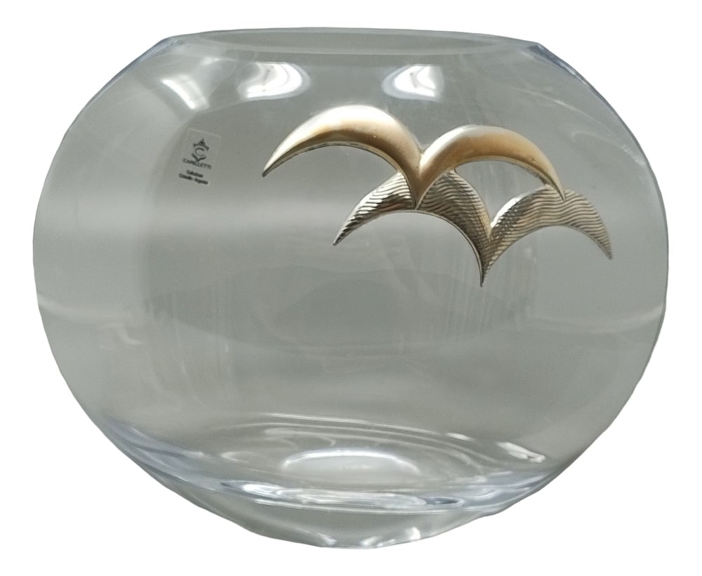 Vase in Crystal and Silver by Camilletti, 1970s: 1970s Exquisited luxury vase in crystal and silver by Camilletti. Made in Italy. This vase is in excellent condition. Signed with his original label. Camilletti is an important argenterie, based in