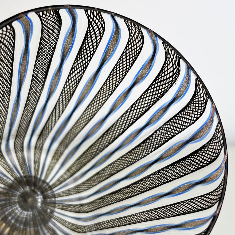 Vintage Black Murano Glass Goblet - 12