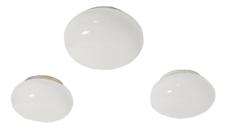 Opal Ceiling Lamp by Paavo Tynell for Taito Oy: Beautiful Paavo Tynell wall/ceiling opaline glass lamps manufactured by Taito Oy, Finland in the late 1940s. Condition: Good. Country of Manufacture: Finland Design Period: 1950 to 1959 Production