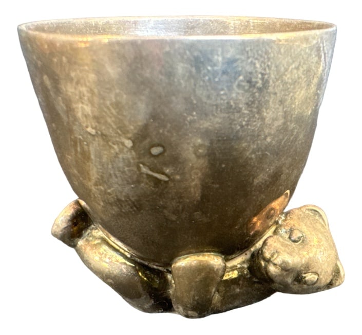 Egg Cup by M. Besnard for Roux Marquiand, 1990s: Designed by Muriel Besnard Country of Manufacture: France Design Period: 1990 to 1999 Restoration and Damage Details: Light wear consistent with age and use Detailed Condition: Good — This