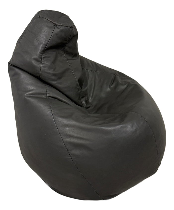 Sacco Beanbag Lounge Chair from Zanotta, 1980s: Sacco beanbag by Gatti, Paolini and Teodoro for Zanotta, Italy.The largest version of the Sacco in grey leather.The Sacco was designed in 1968, this one is a later edition.1980’s. In very good