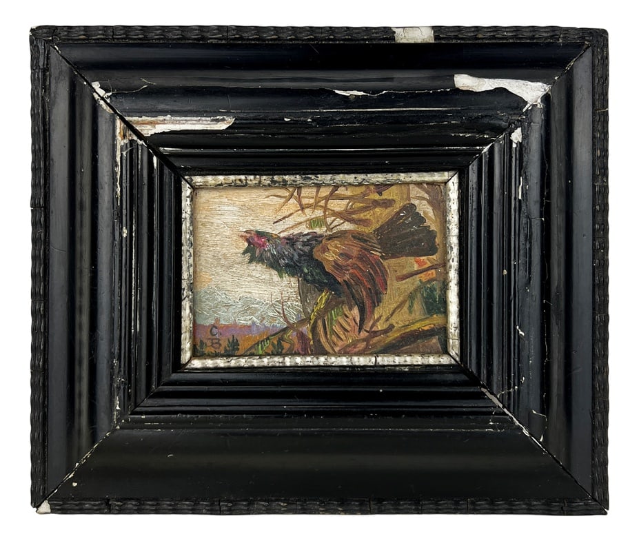 Capercaillie, 1890, Miniature Oil Painting, Framed (1 of 20)