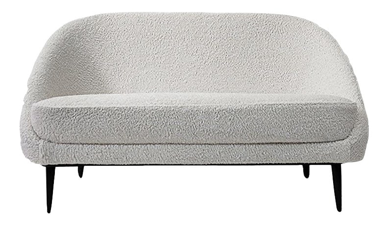 115 Sofa by Theo Ruth for Artifort, 1950s: The Sofa has been reupholstered with new foam and a soft bouclé/sheep wool fabric. The material used is very soft to the touch, providing a very cozy and comfortable seating experience.This is th
