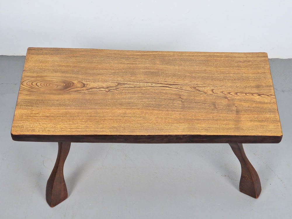 Brutalist Oak Tree Trunk Side Table, 1960s - 2