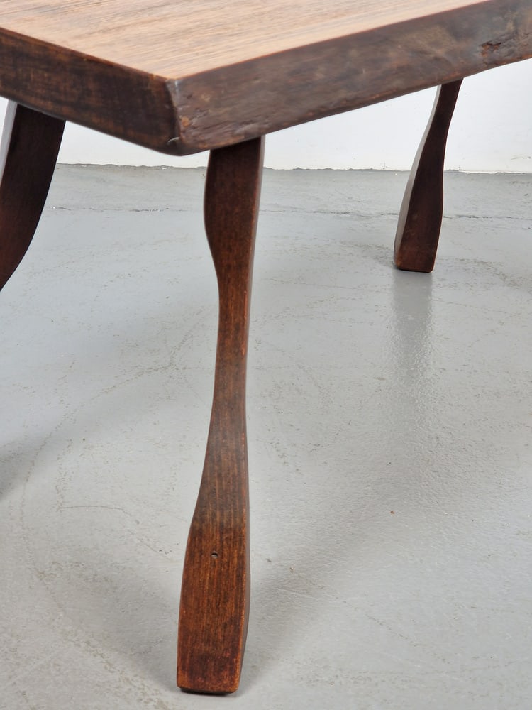 Brutalist Oak Tree Trunk Side Table, 1960s - 3