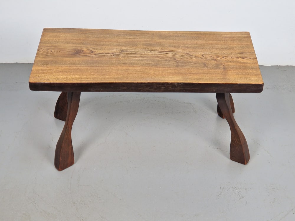 Brutalist Oak Tree Trunk Side Table, 1960s - 6