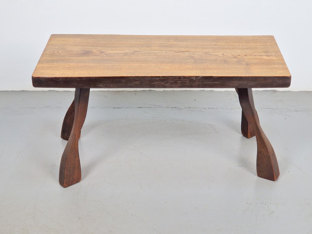 Brutalist Oak Tree Trunk Side Table, 1960s - 7