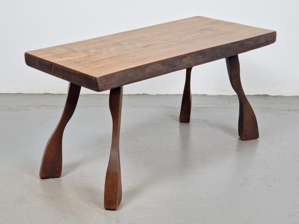 Brutalist Oak Tree Trunk Side Table, 1960s - 8