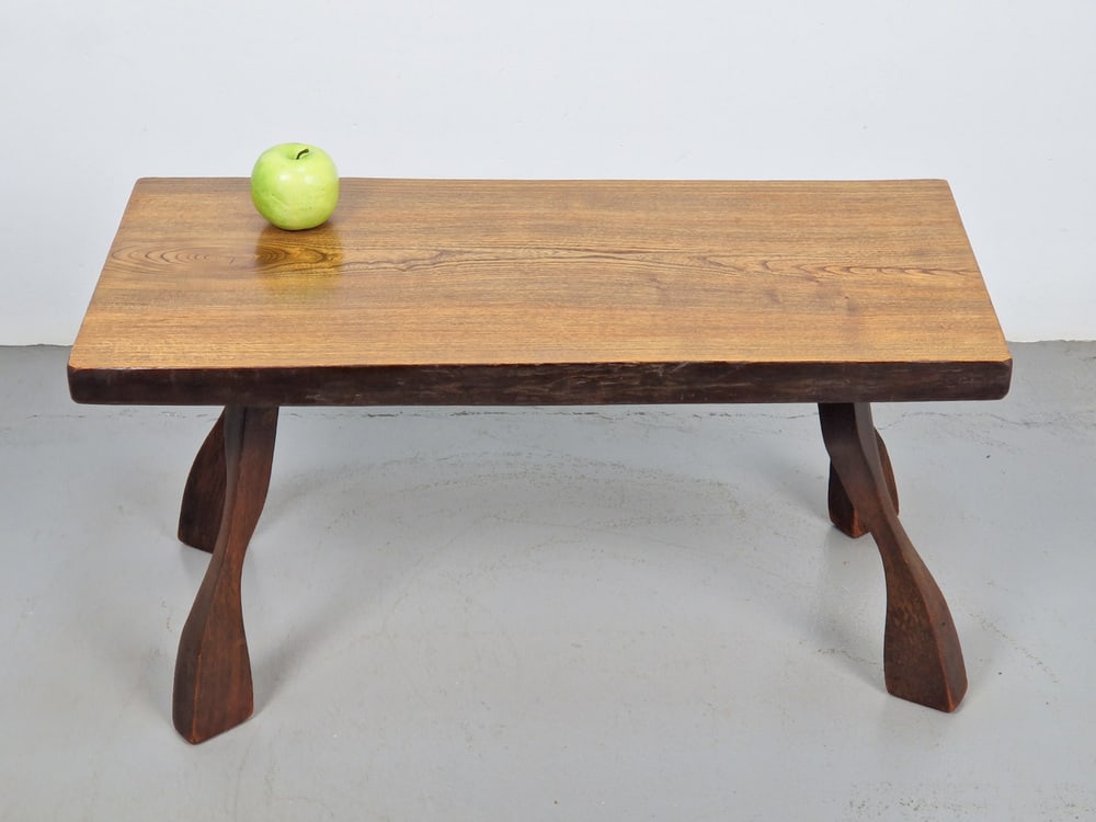 Brutalist Oak Tree Trunk Side Table, 1960s - 9