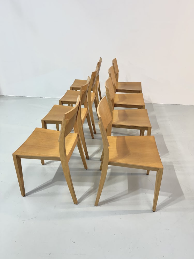 Vintage Beech Dining Chairs, 1980s, Set of 8 - 11
