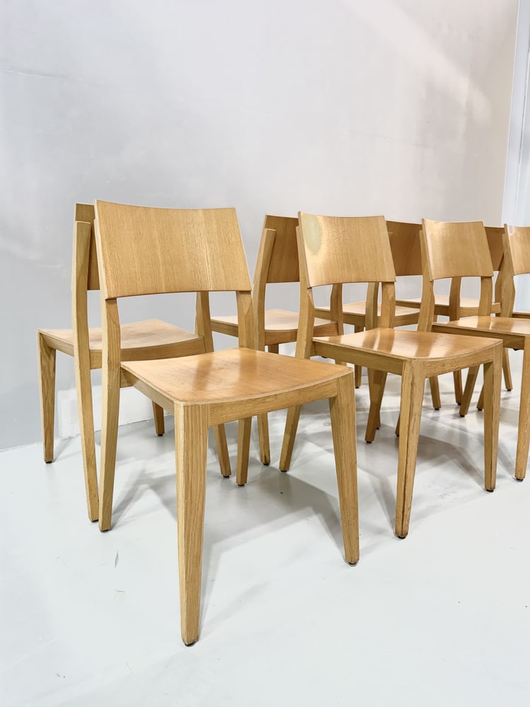 Vintage Beech Dining Chairs, 1980s, Set of 8 - 3