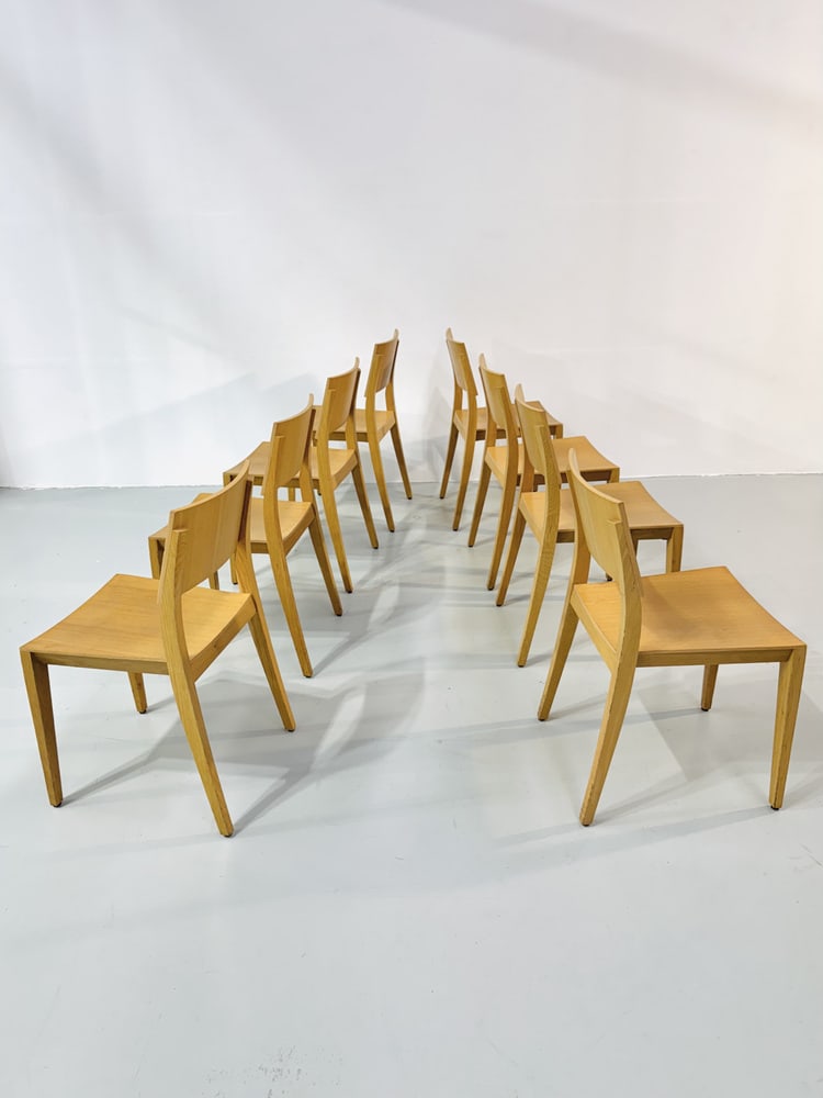 Vintage Beech Dining Chairs, 1980s, Set of 8 - 6