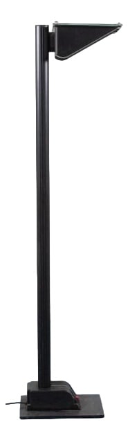 Italian Floor Lamp from Fosnova: Black coated aluminum frame uplighter produced in Italy by Fosnova, 1980s. Designed inspired by iconic Ettore Sottsass floor lamp model ID-S. 5 pieces available. Condition Good, usage wear and marks