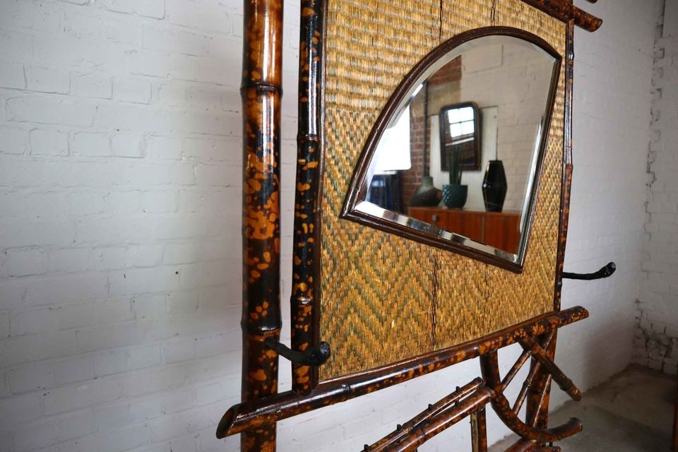 Antique Bamboo Hall Stand - 7