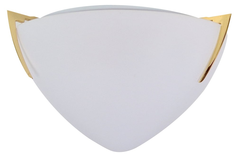 Regency Brass & White Glass Ceiling Lamp, 1970s (1 of 14)