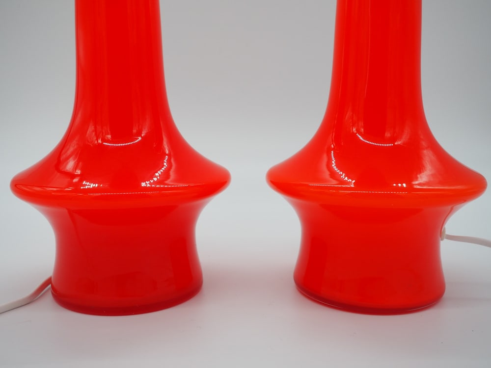 Red Glass Table Lamps by Gert Nyström, Set of 2 - 7