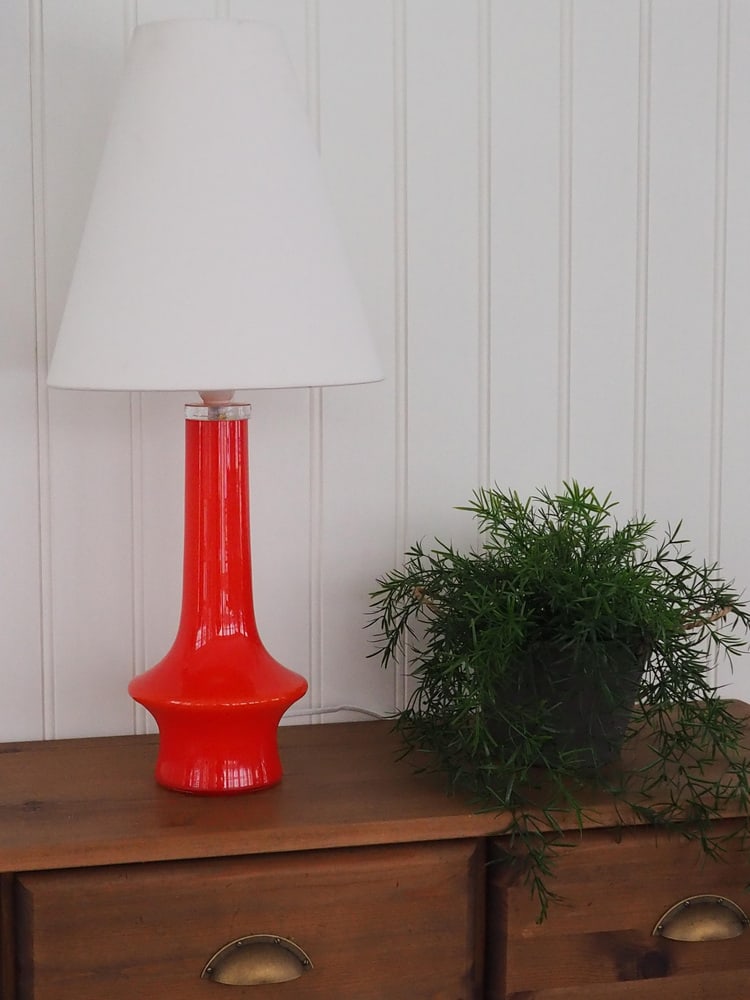 Red Glass Table Lamps by Gert Nyström, Set of 2 - 8