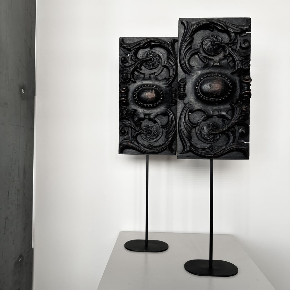 Vintage Wood Sculptures, 1890s, Set of 2 - 2