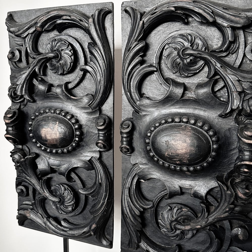 Vintage Wood Sculptures, 1890s, Set of 2 - 6