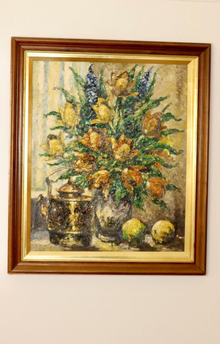 Lars Draabyek, Floral Still Life, 1950s, Oil - 10