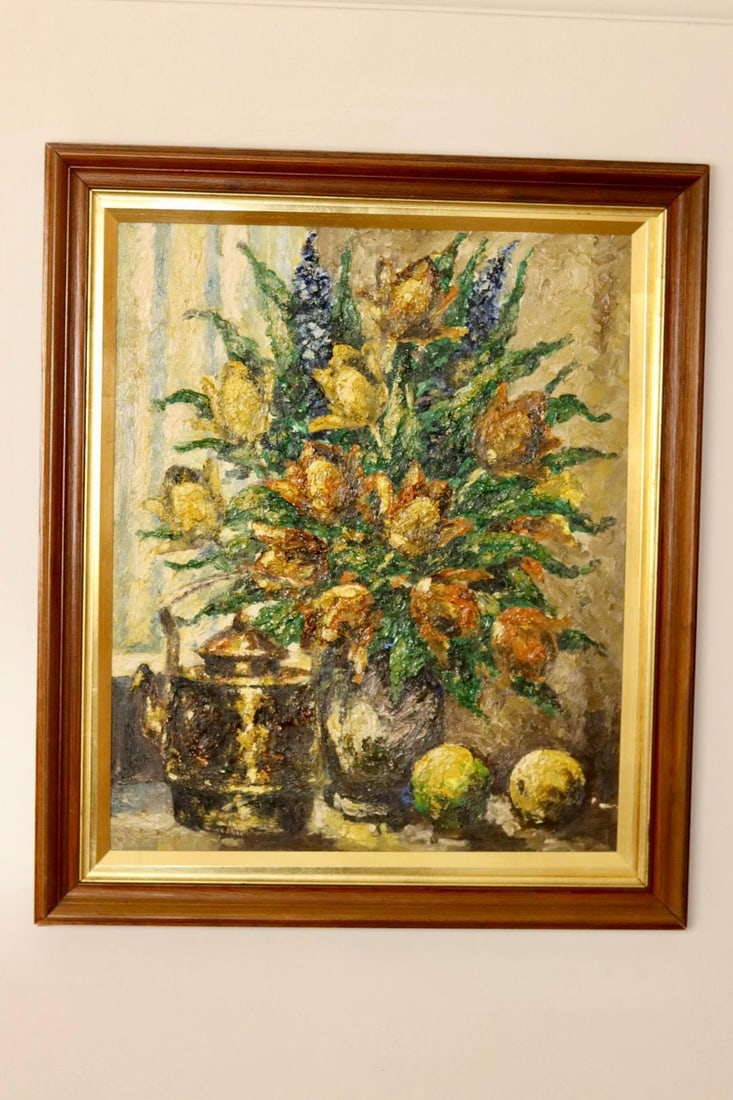 Lars Draabyek, Floral Still Life, 1950s, Oil - 2