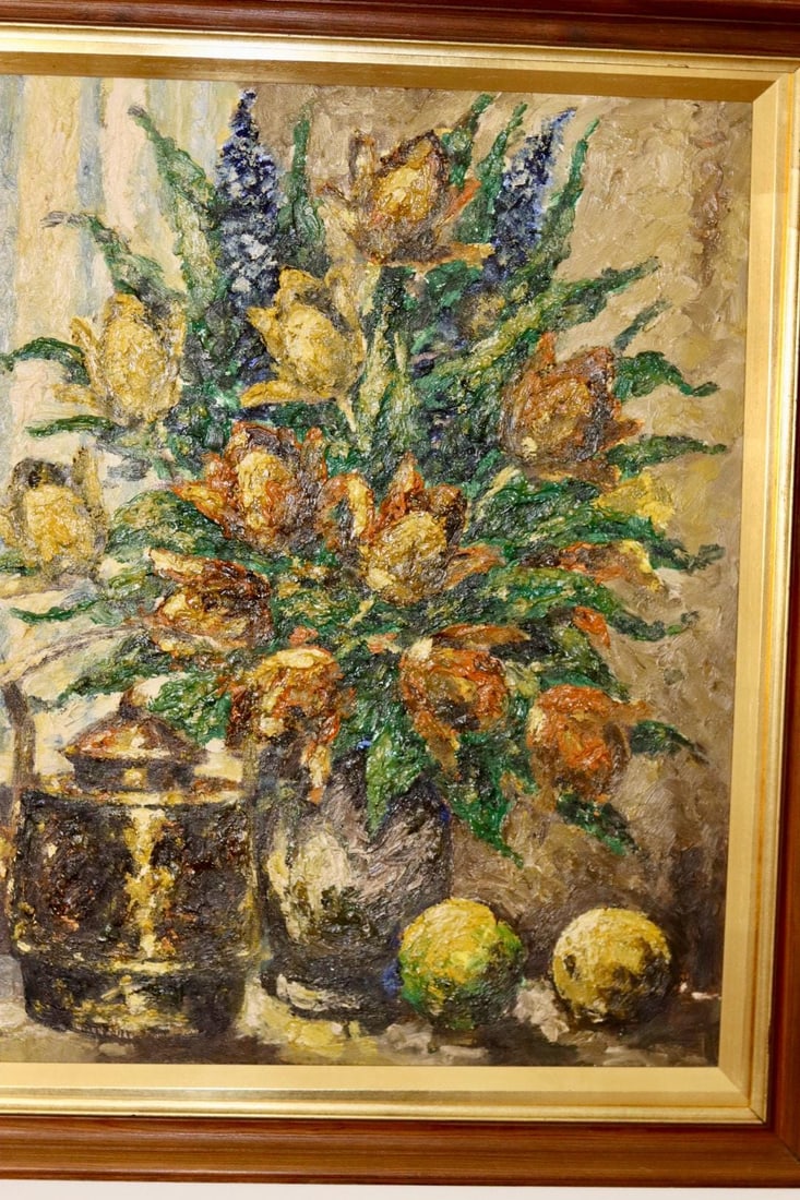 Lars Draabyek, Floral Still Life, 1950s, Oil - 6