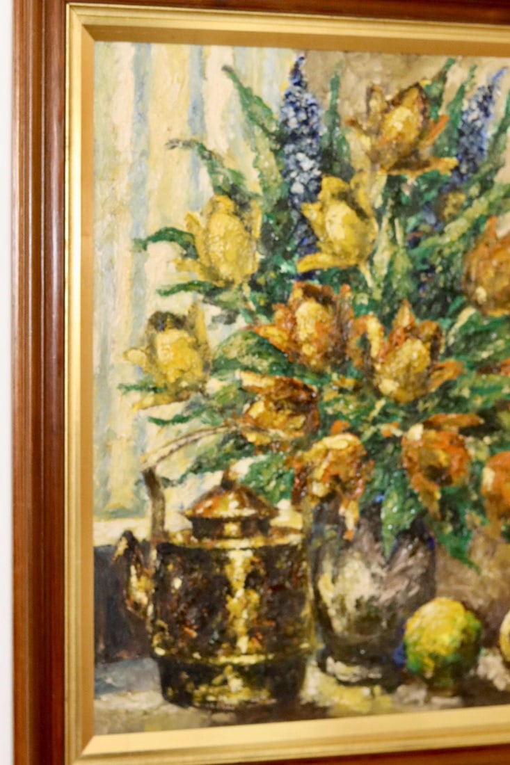 Lars Draabyek, Floral Still Life, 1950s, Oil - 9