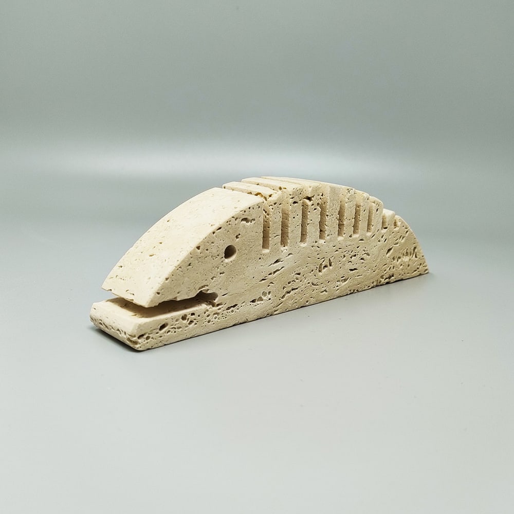 Travertine Fish Sculpture by Mari 1970s - 4