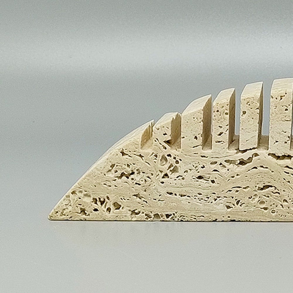 Travertine Fish Sculpture by Mari 1970s - 5