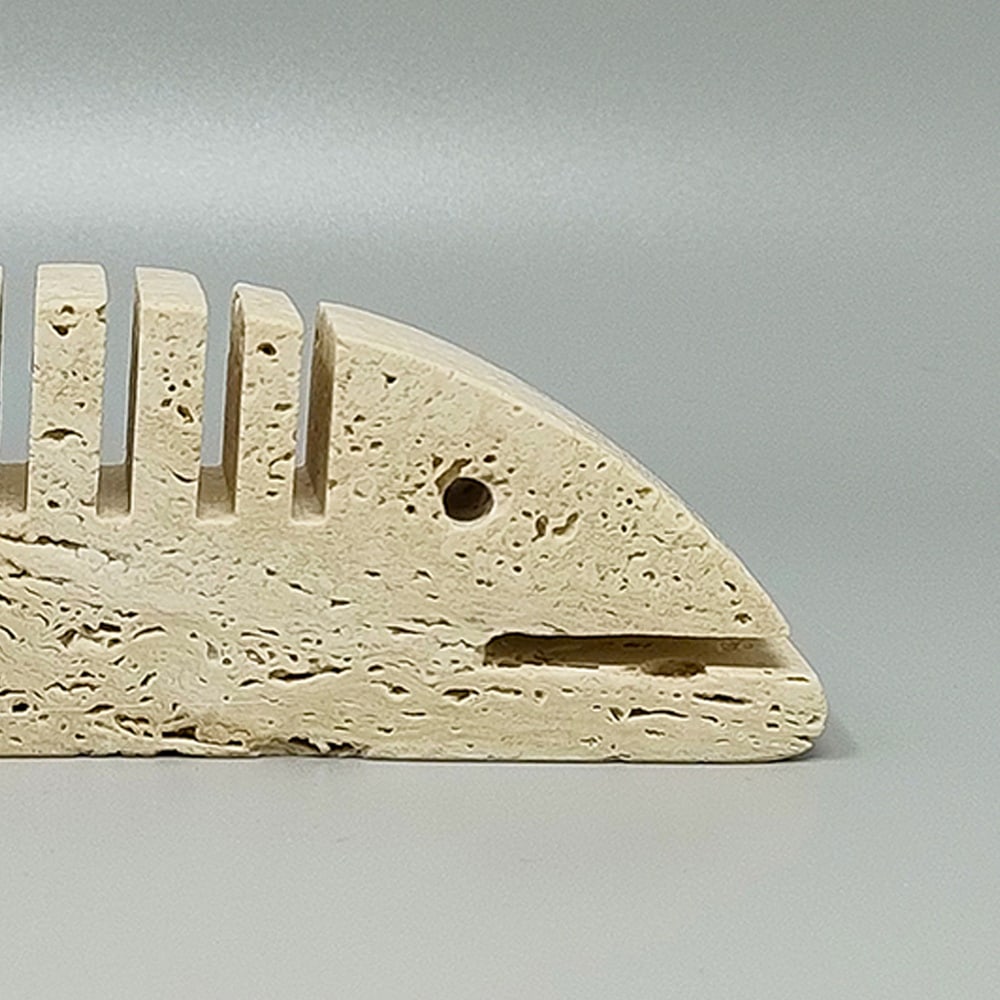 Travertine Fish Sculpture by Mari 1970s - 6