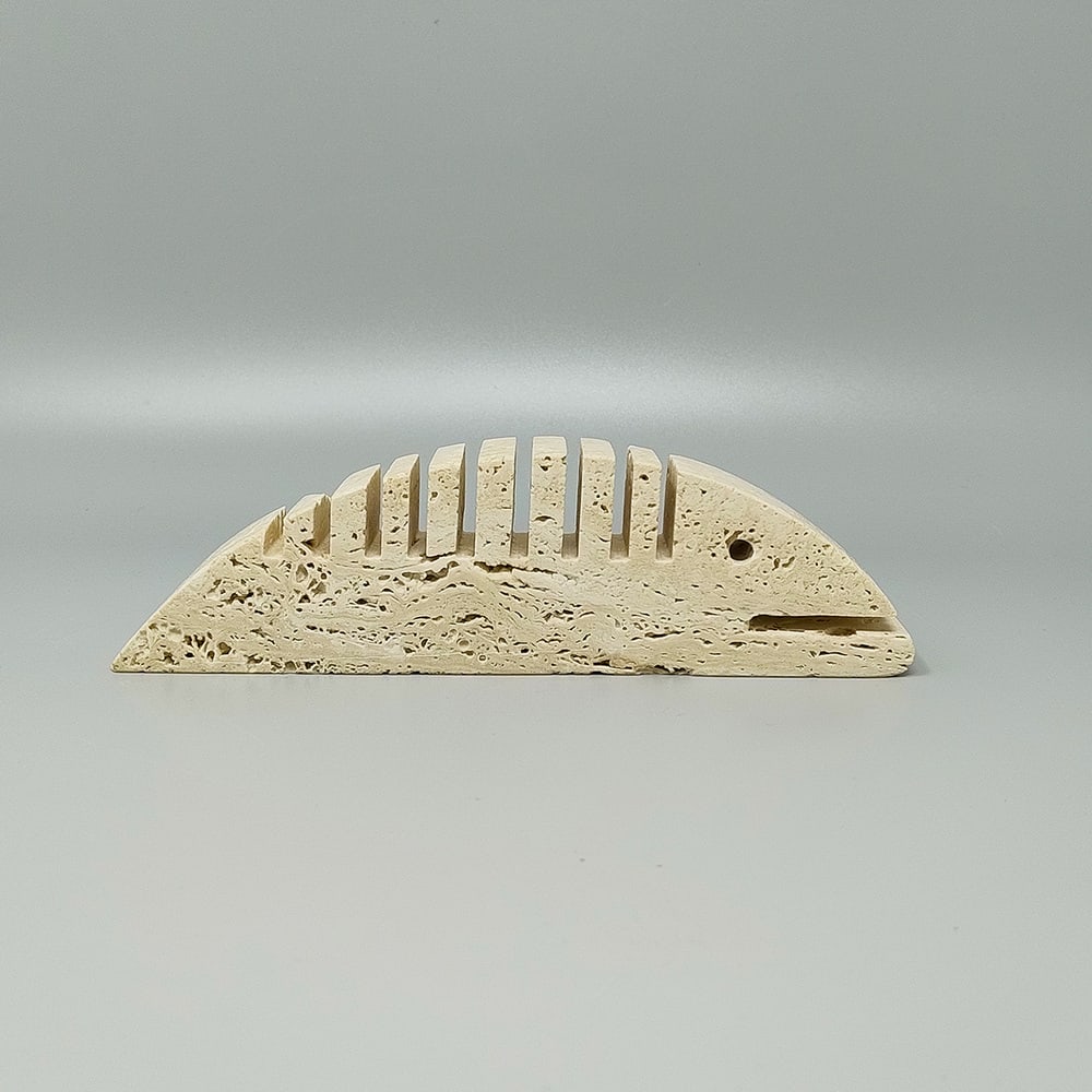 Travertine Fish Sculpture by Mari 1970s - 7