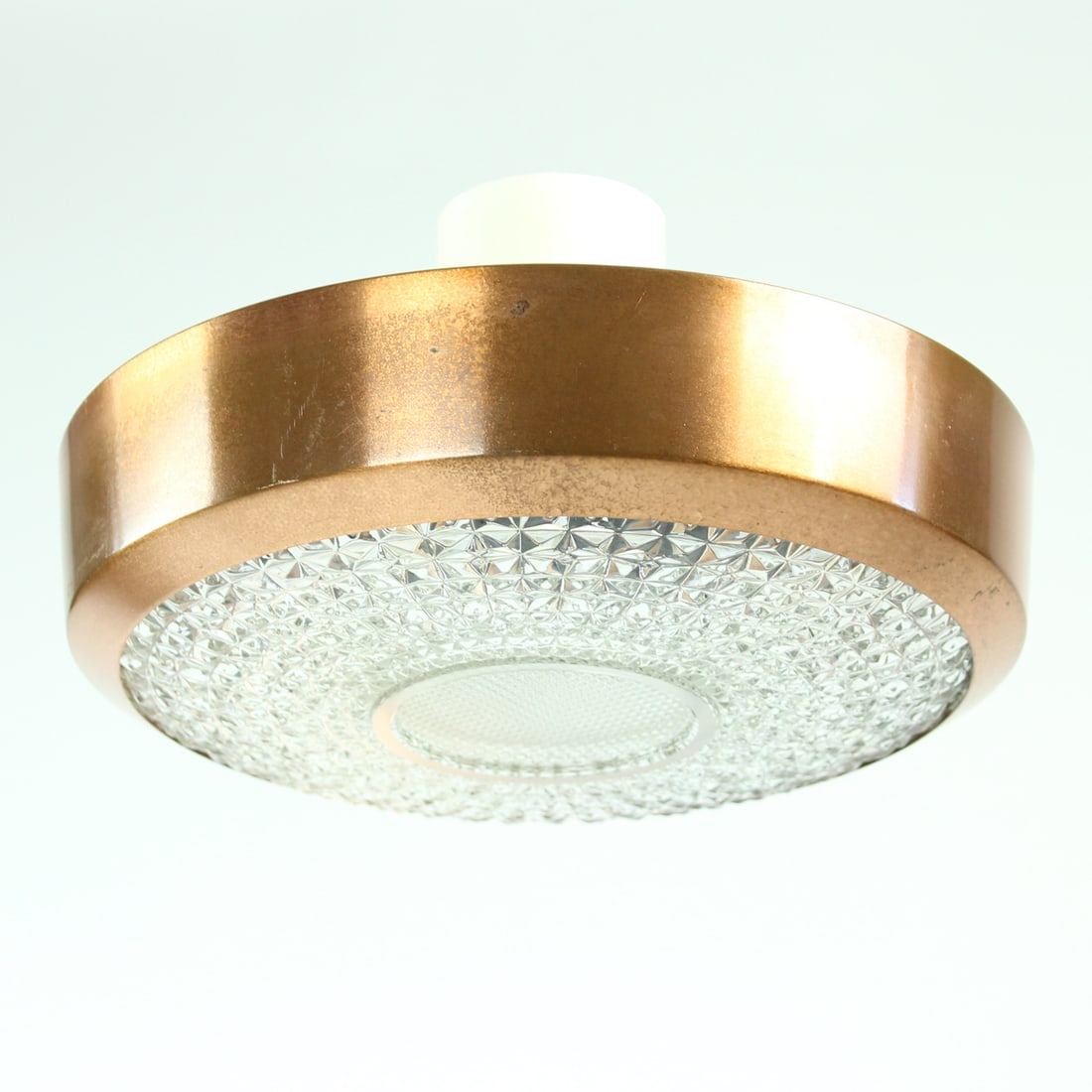 Copper & Glass Ceiling Light, 1970s - 2