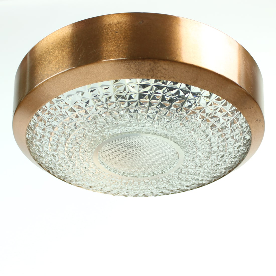 Copper & Glass Ceiling Light, 1970s - 6